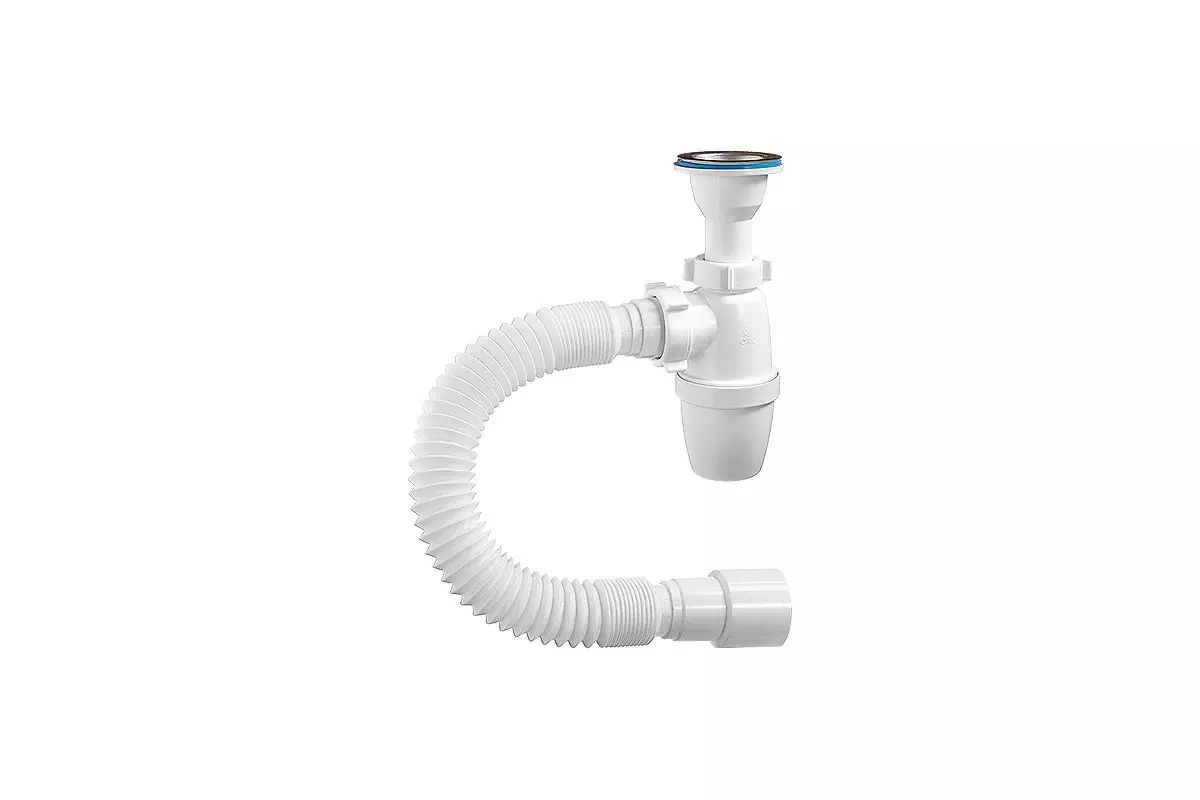 Сифон бутылочный 1 1/4&quot;х40, с гибкой трубой 40-40/50, литой выпуск, ORIO А-32089