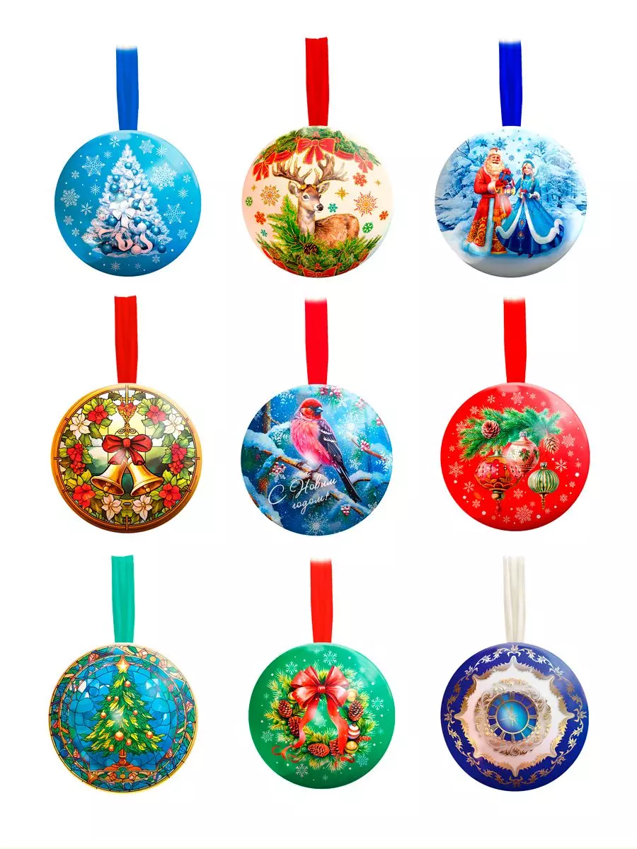 Новогоднее подвесное елочное украшение Шар 6,5 см с пожеланием внутри 95091