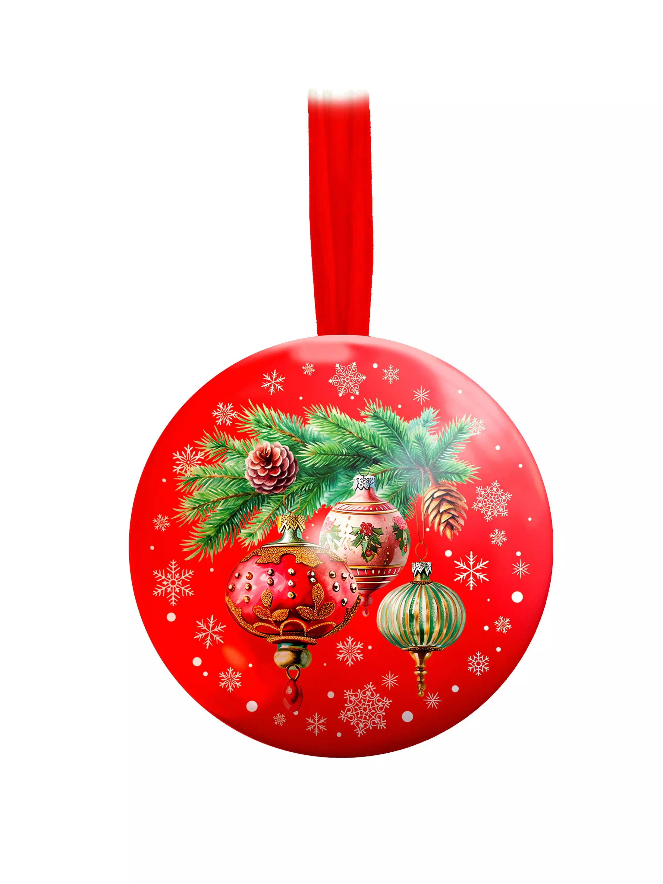 Новогоднее подвесное елочное украшение Шар 6,5 см с пожеланием внутри 95091
