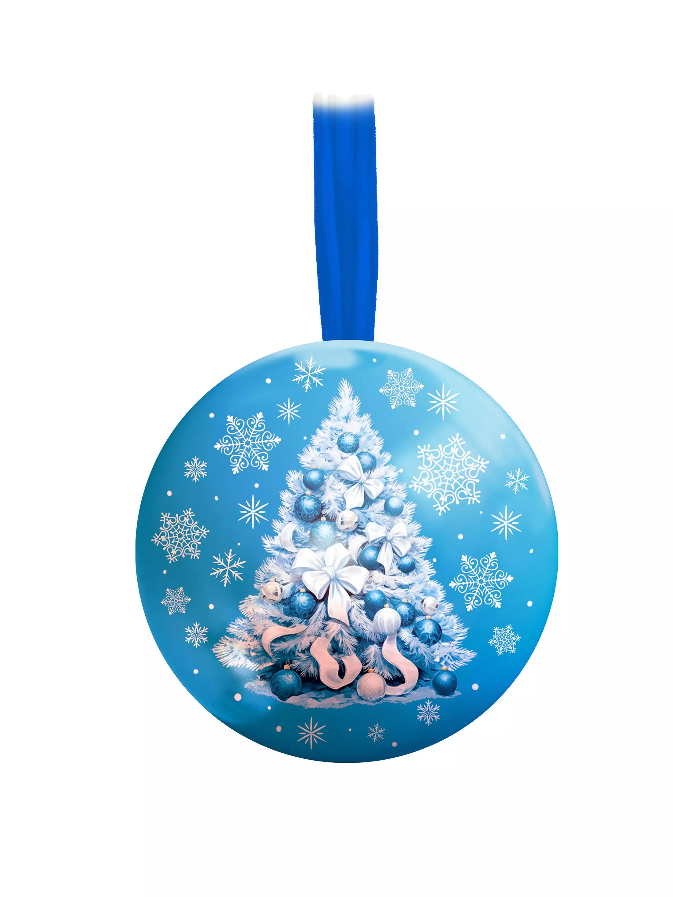 Новогоднее подвесное елочное украшение Шар 6,5 см с пожеланием внутри 95091