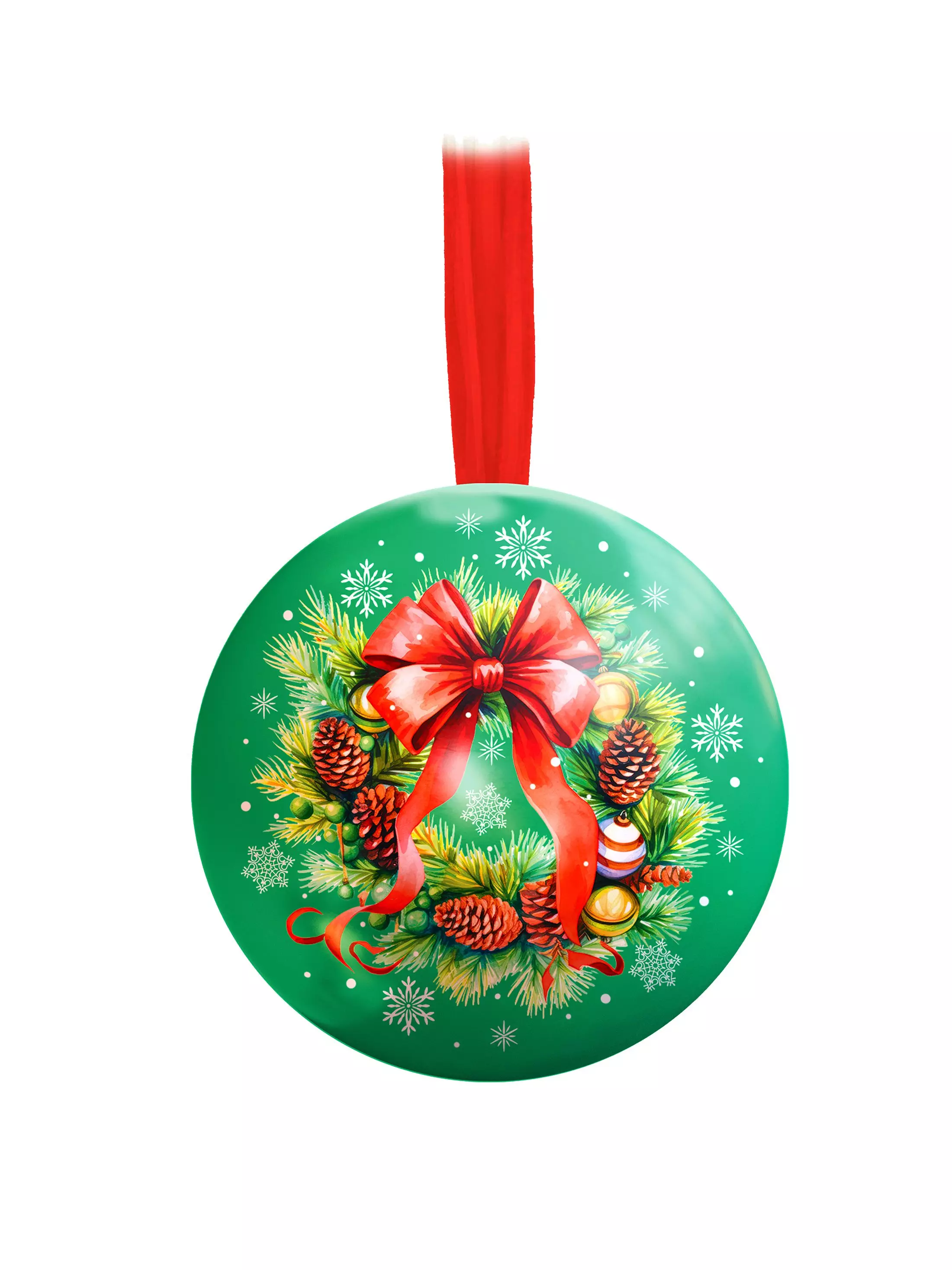 Новогоднее подвесное елочное украшение Шар 6,5 см с пожеланием внутри 95091