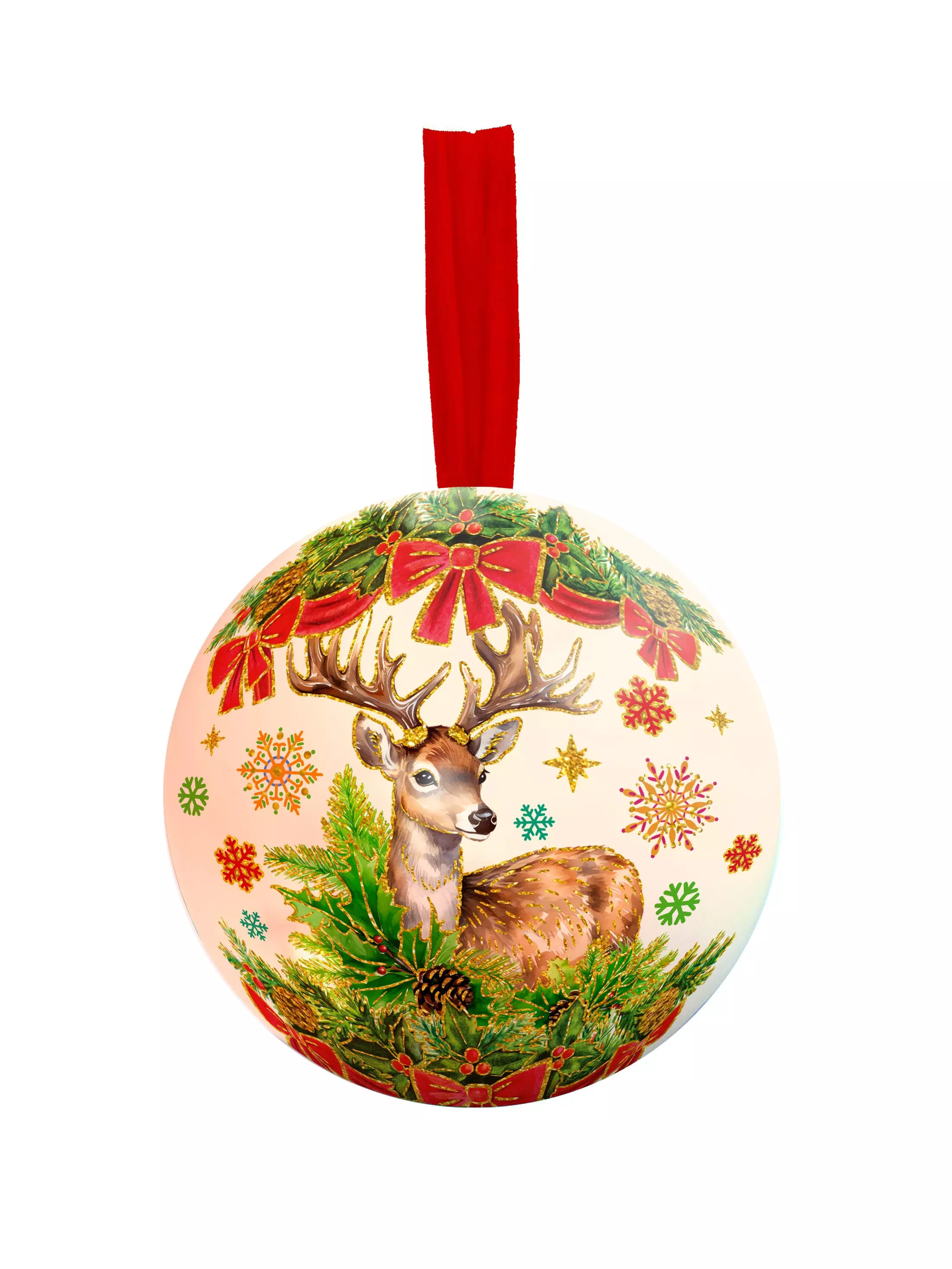 Новогоднее подвесное елочное украшение Шар 6,5 см с пожеланием внутри 95091