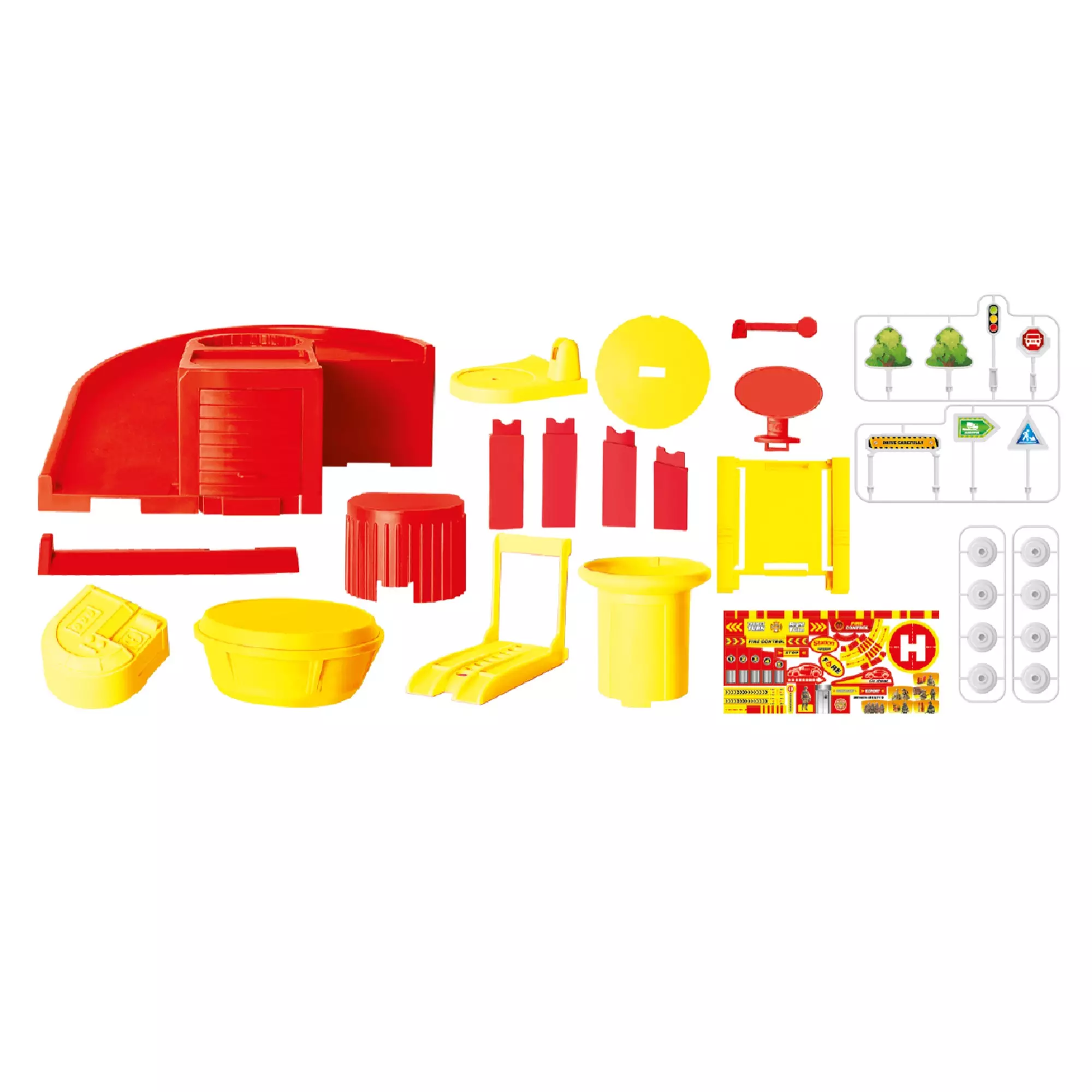 Портативный игровой набор - пожарная станция Funky Toys красный в наборе 32 предмета FT0512788-2