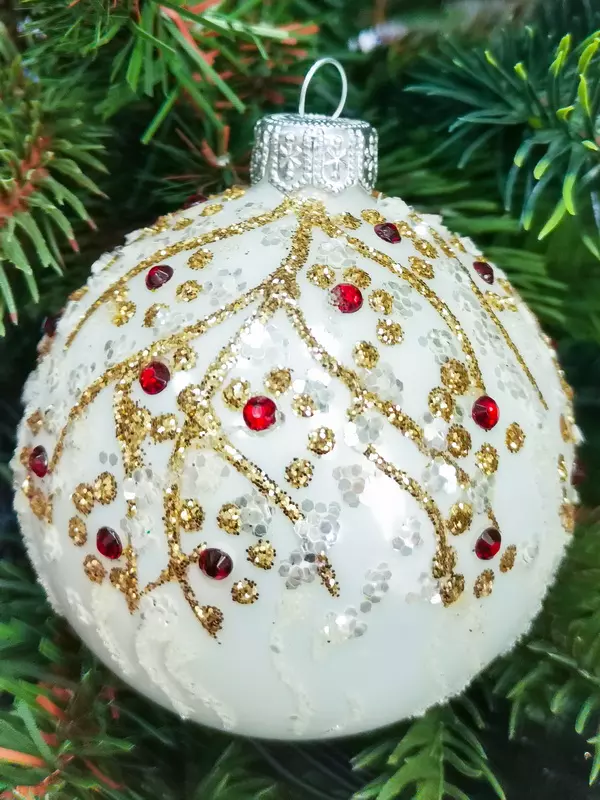 Елочный шар стекло Княжеский 10 см Коломеев КУ-100-201012