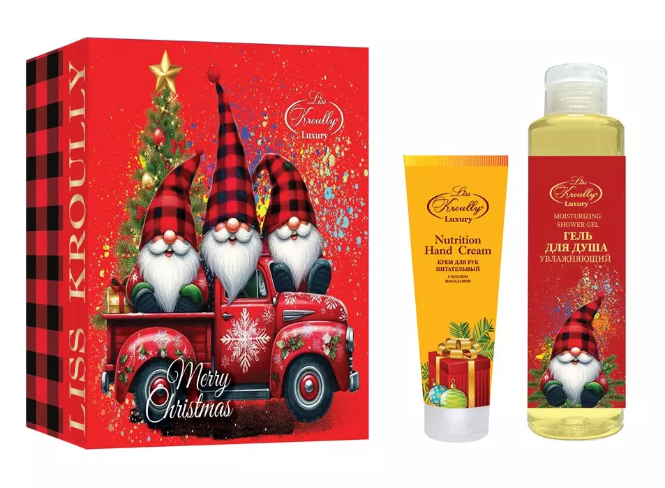 Новогодний подарочный набор Liss Kroully (гель для душа 260 мл + крем для рук 75 мл) NG-2508