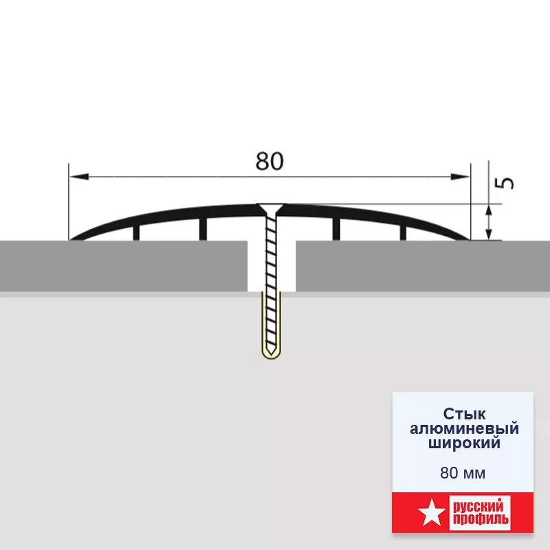 Широкий стык 80мм 0,9 алюминий