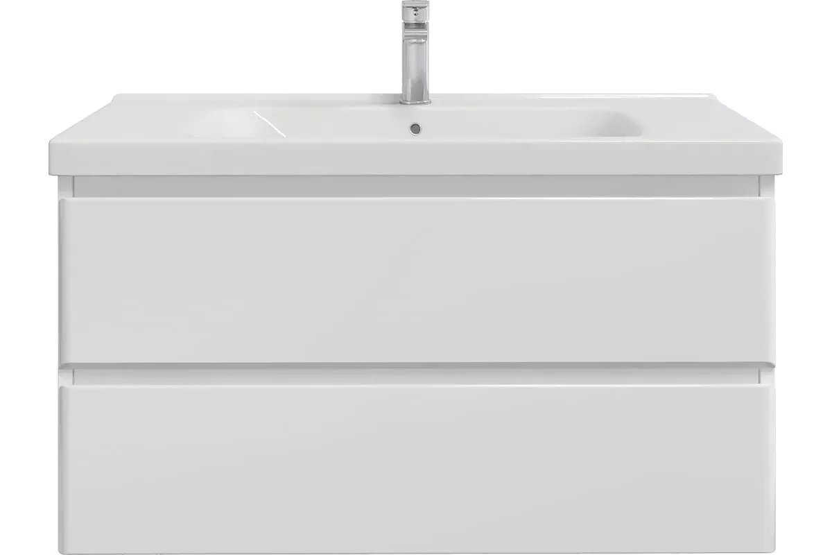 Тумба с раковиной подвесная SanStar Arista 100 белый + рак. Гармония 100, 181.1-1.5.1.К