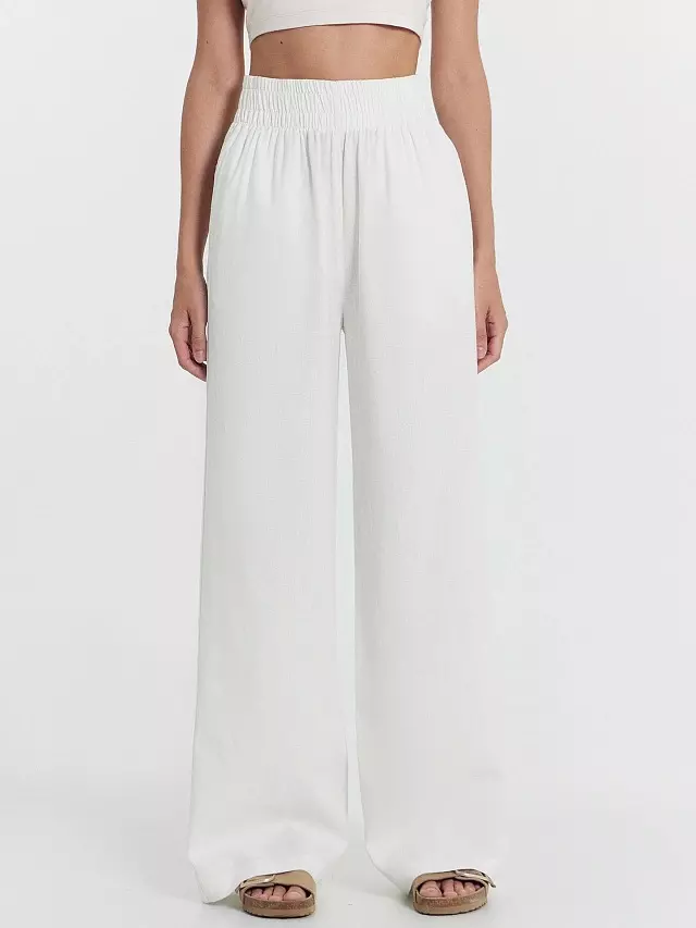 Брюки женские MF 182479 белый, р-р 170-110 (52 / XXL), лен