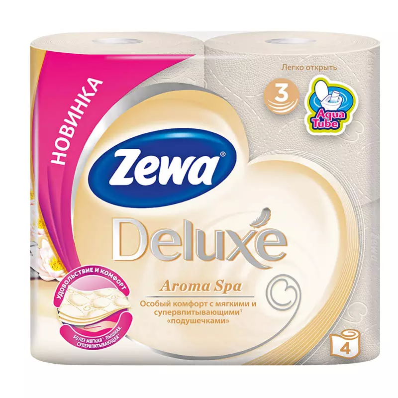 Туалетная бумага Zewa Deluxe АромаСпа (4шт) 3 слоя