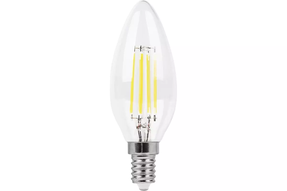 Светодиодная лампа Е14 220В 9Вт 4000К свеча филаментная нейтральный свет FERON 25958