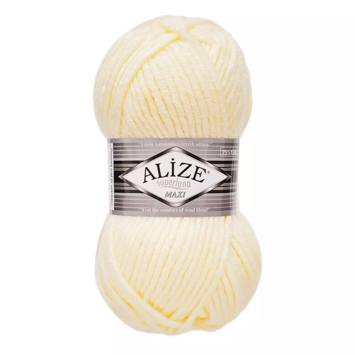 Пряжа Alize Superlana maxi 100гр 100м молочный 75% акрил, 25% шерсть