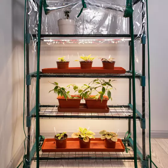 Теплица со светильниками в комплекте 4 яруса 1250х690х300мм ЭРА Б0059786