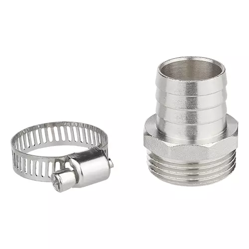 Комплект для подключения шланга 3/4&quot;латунь НР 3/4&quot; (штуцер + хомут) MPF ДС.020038