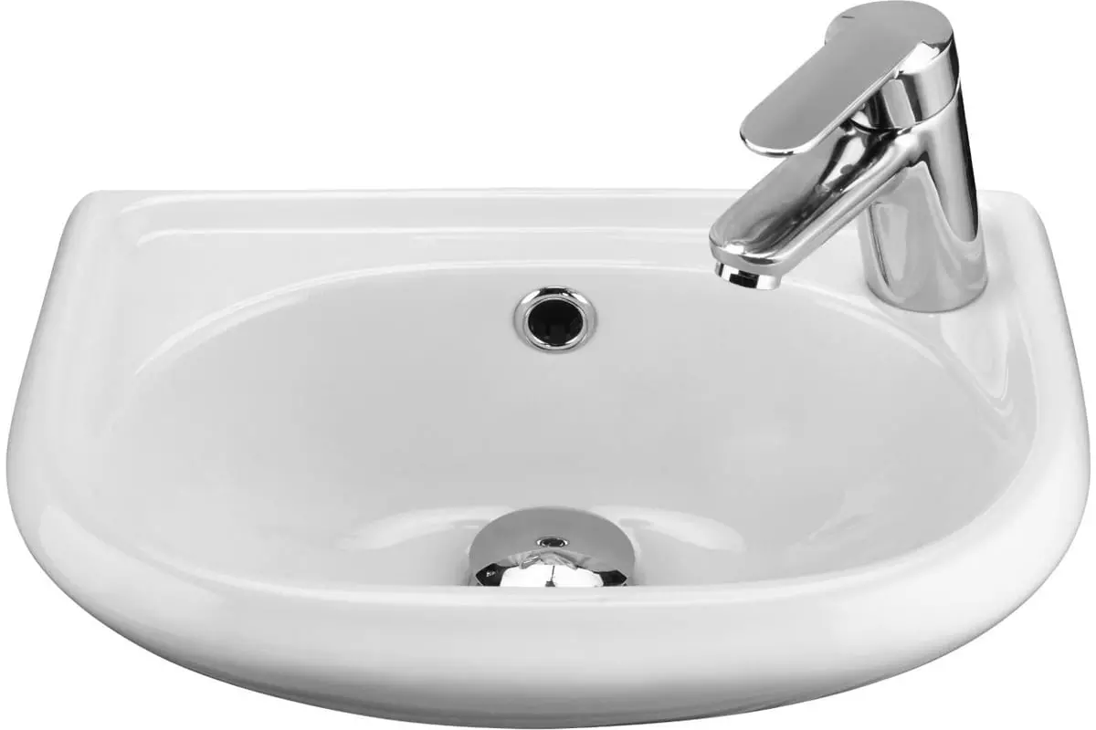 Маленькая раковина подвесная 40х27х16 см Santek Бриз 40 1.WH11.0.445 отверствие под смеситель справа