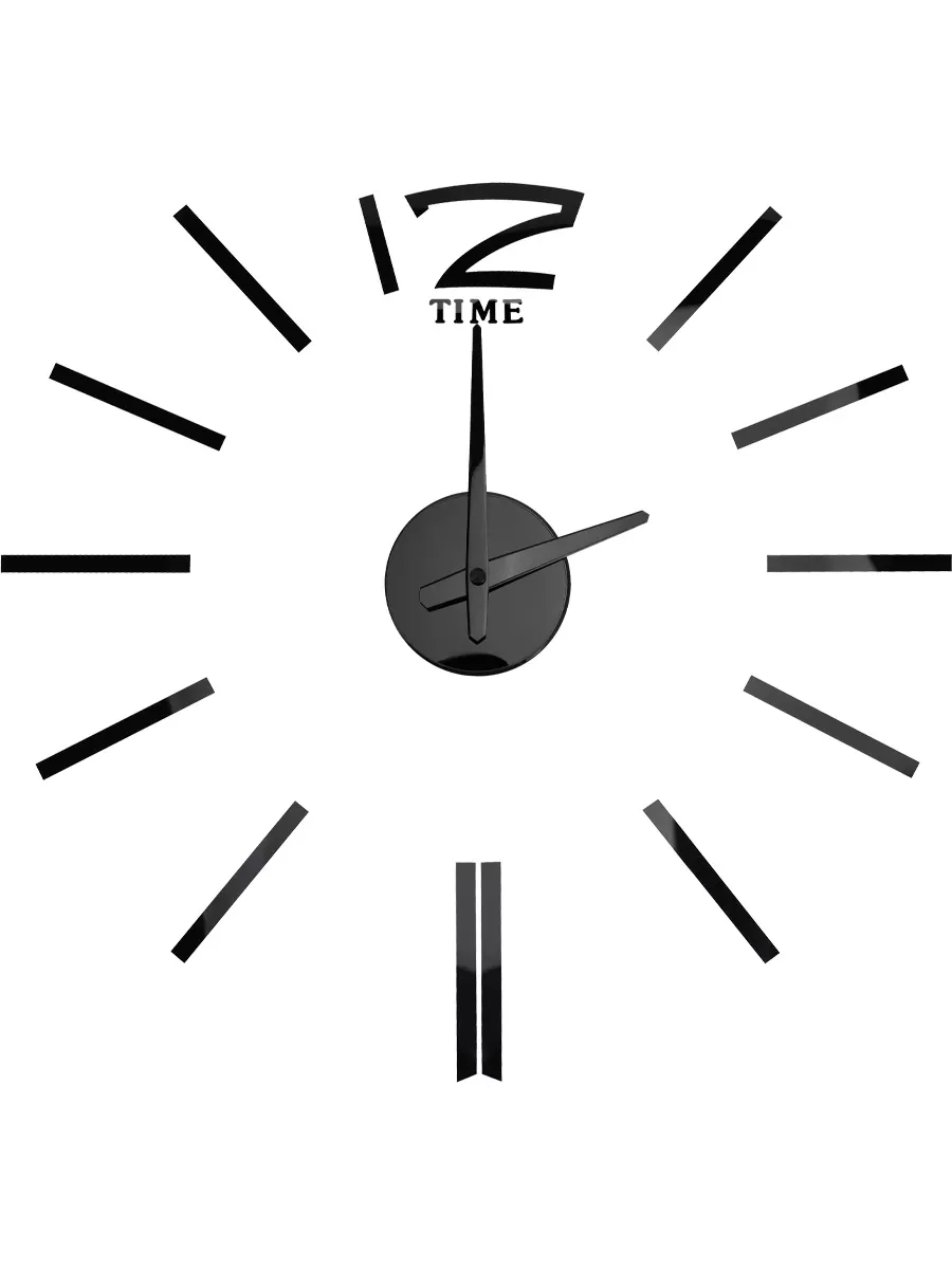 Часы настенные 50-70 см Временная петля S, черные ЧН-7516