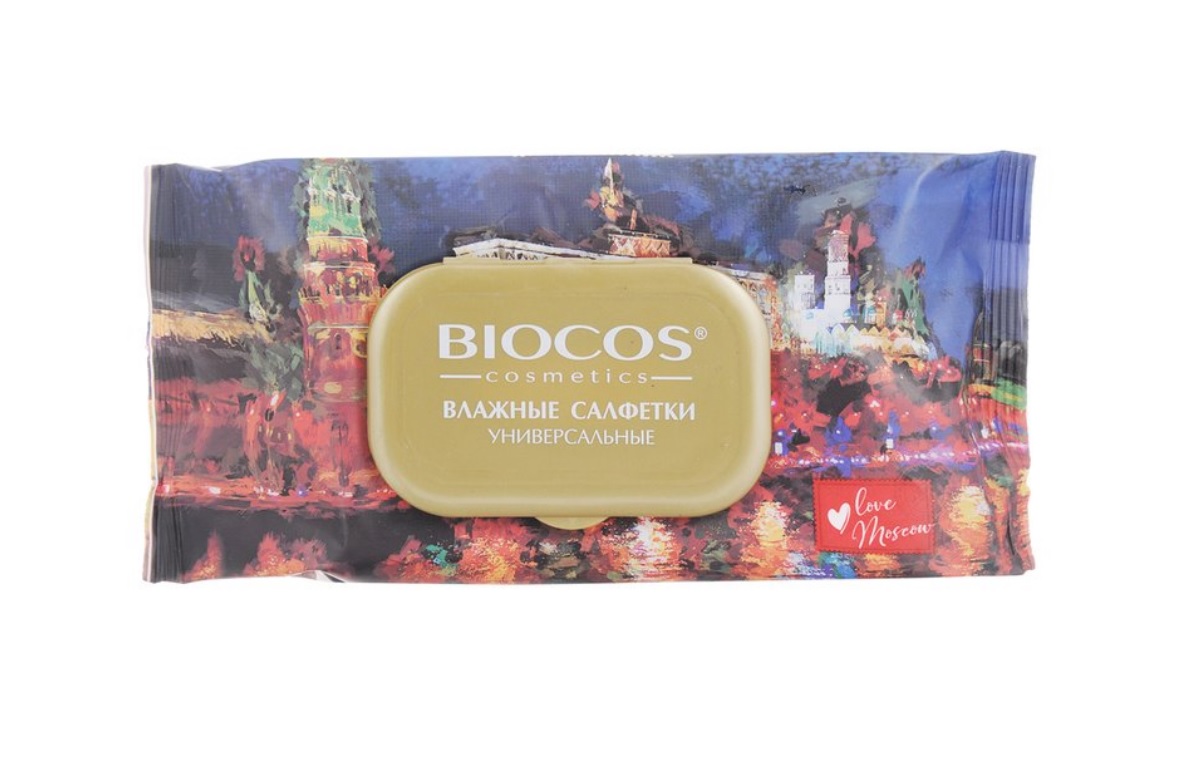 Влажные салфетки BioCos Столицы мира (Рим, Париж,Москва) 15шт