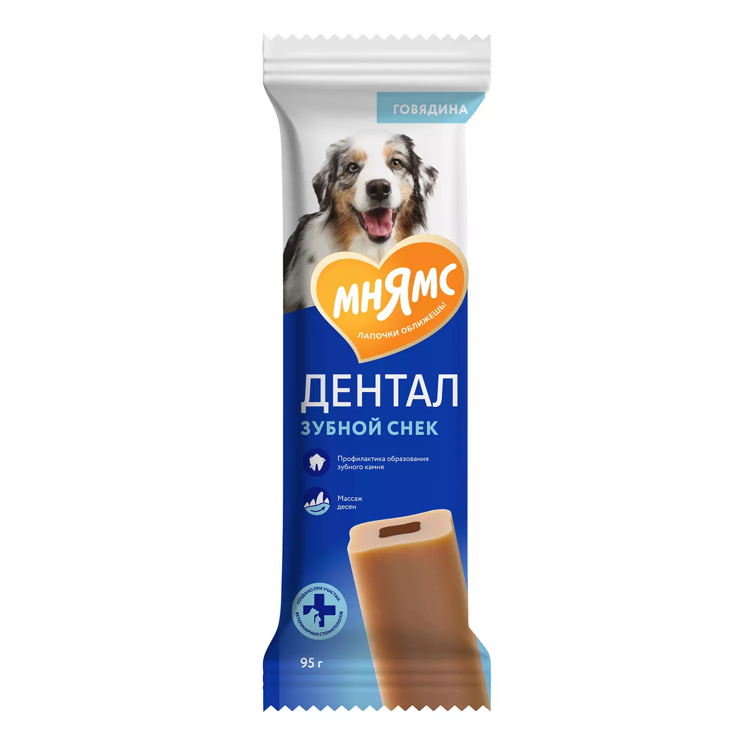 Лакомство для собак Мнямс Dental Зубной снек с говядиной 95 г