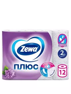 Туалетная бумага Zewa Plus Сирень (12шт) 2 слоя