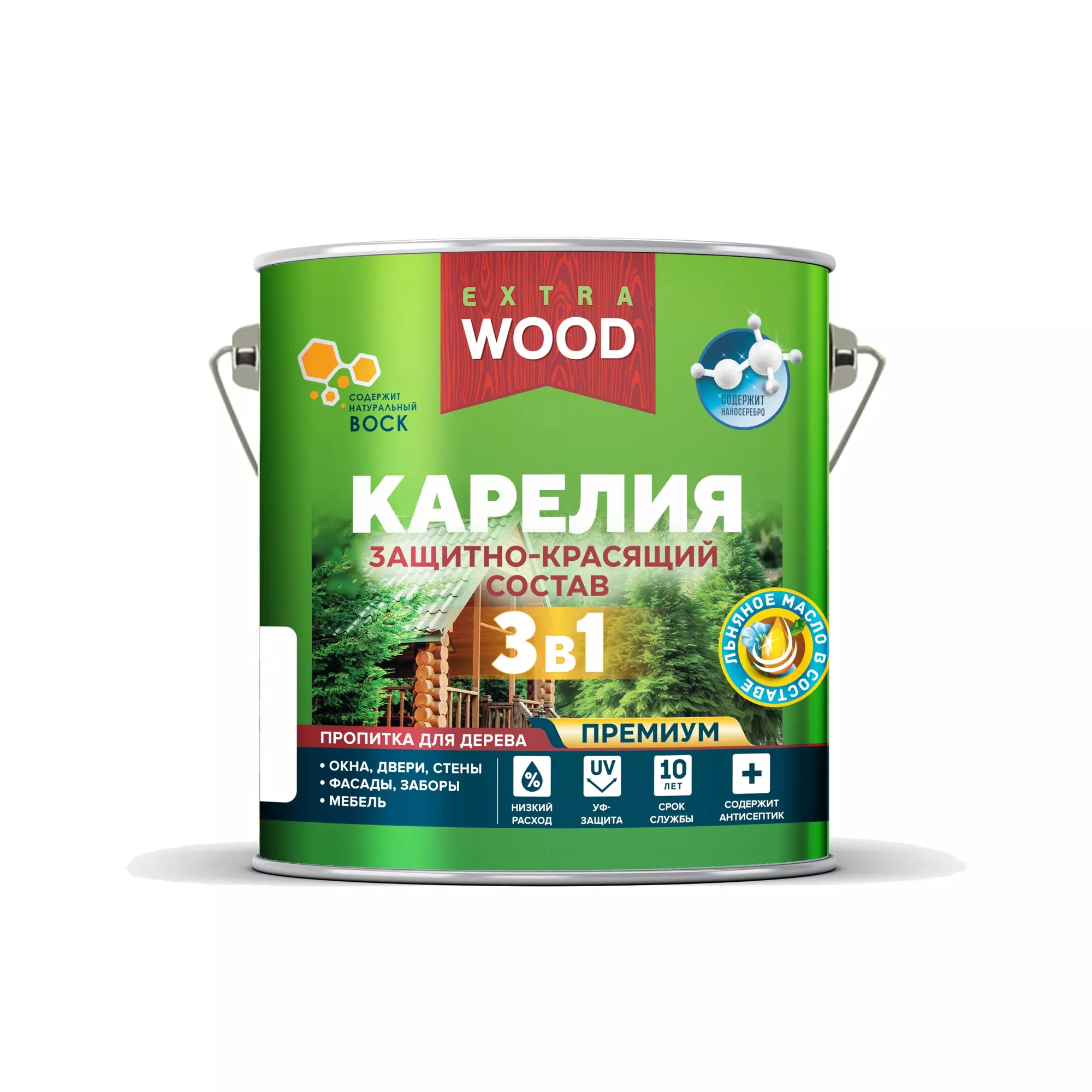 Антисептик декоративный для дерева 3 в 1 Карелия палисандр 2,7 л