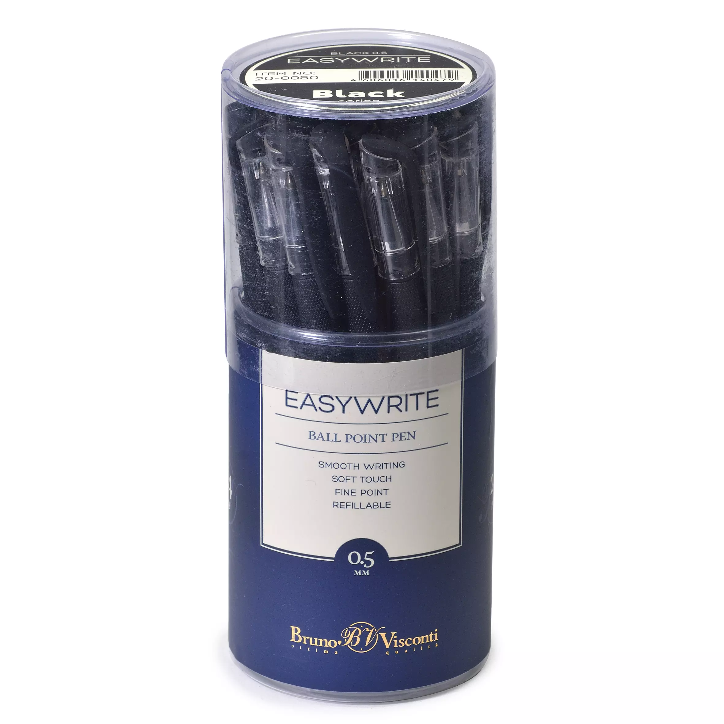 Шариковая ручка BrunoVisconti EasyWrite.BLACK, 0.5 мм, черная