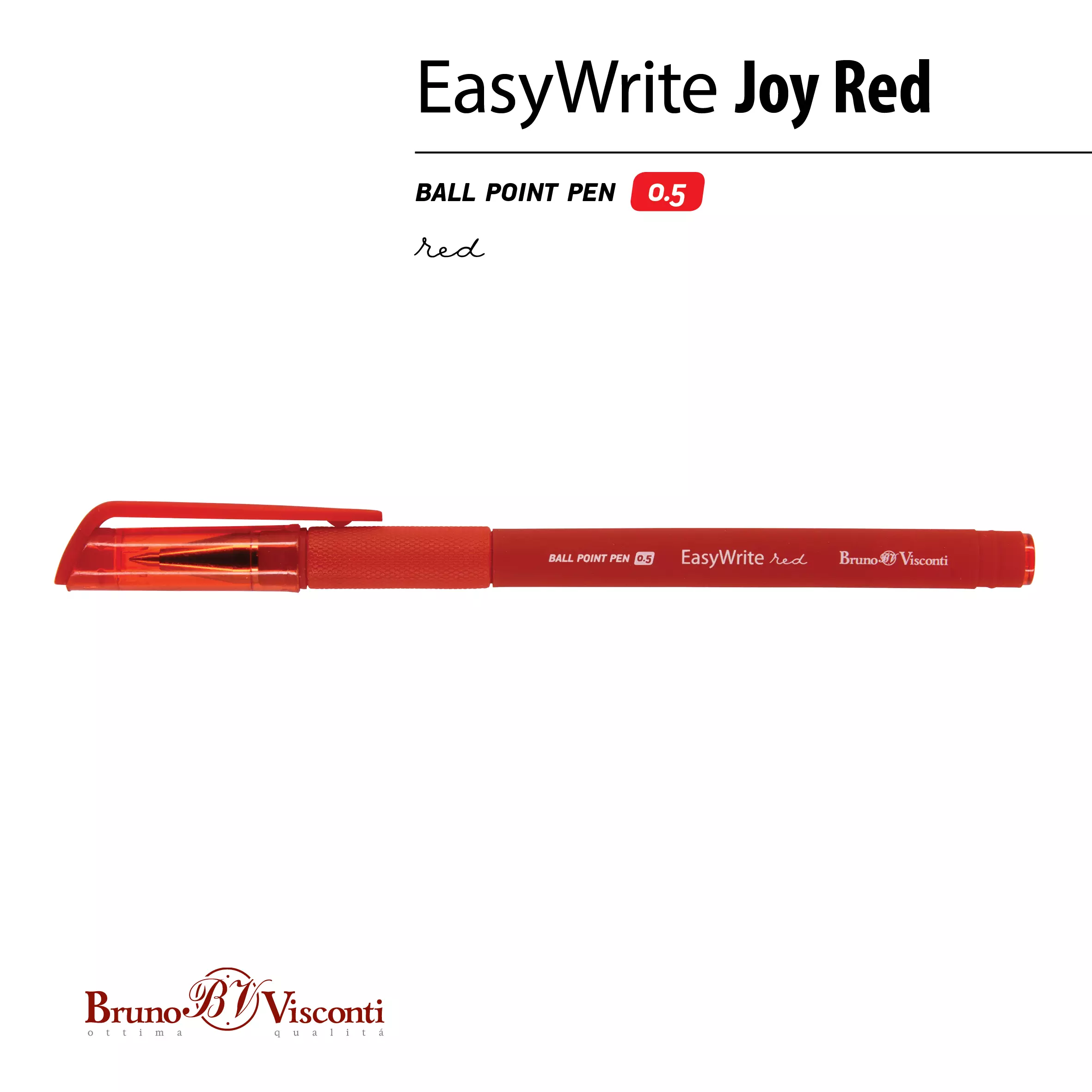 Шариковая ручка BrunoVisconti EasyWrite,.Red 0.5 мм, красная