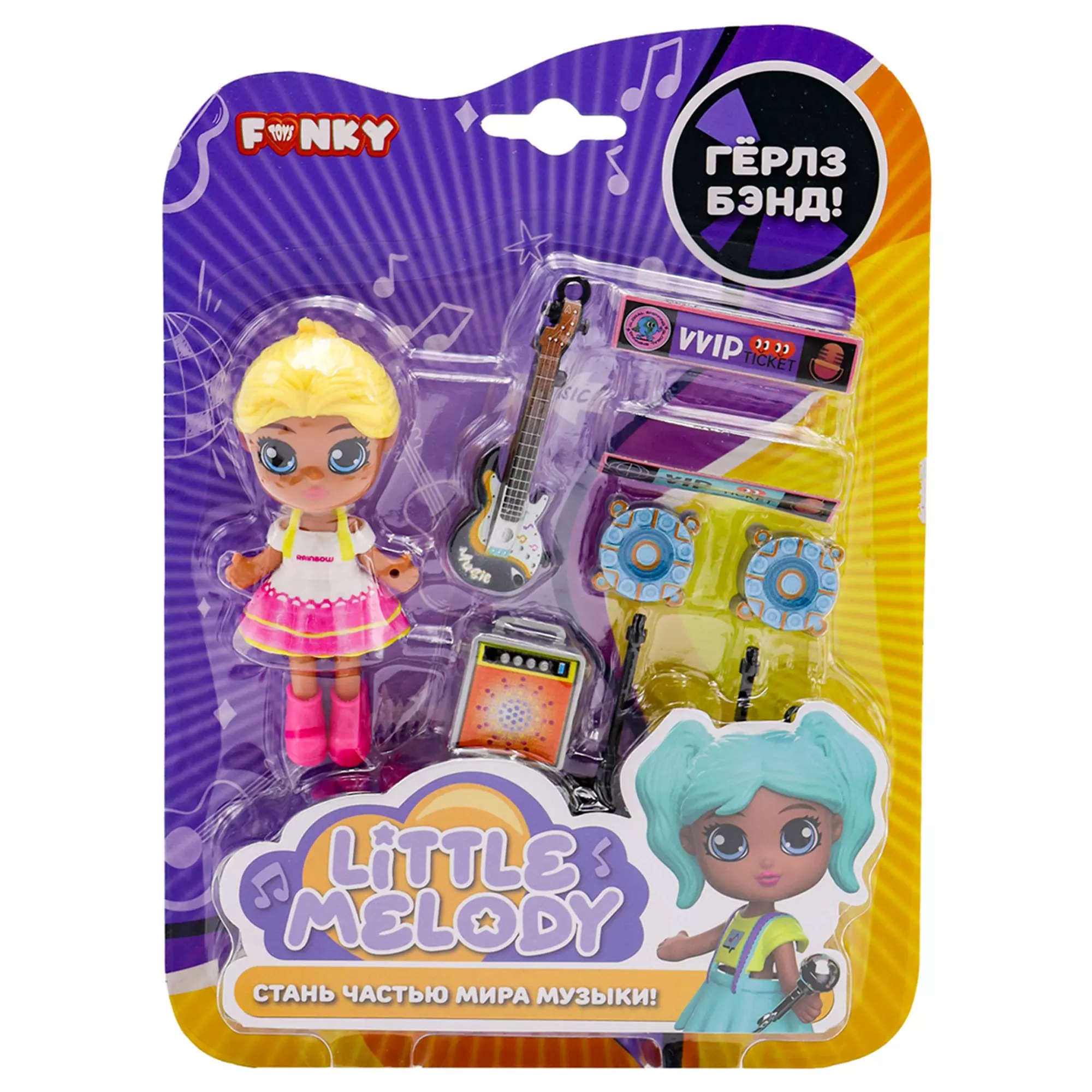 Игровой набор куколка в платье Адель с музыкальными аксессуарами Funky Toys FTk0081441-9