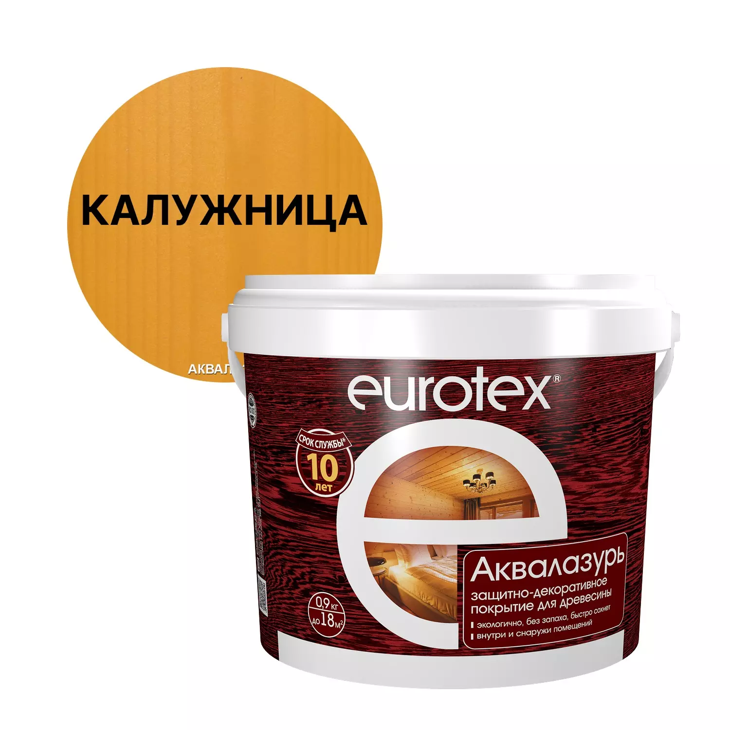 Антисептик декоративный акриловый Eurotex Аквалазурь калужница 0,9 кг