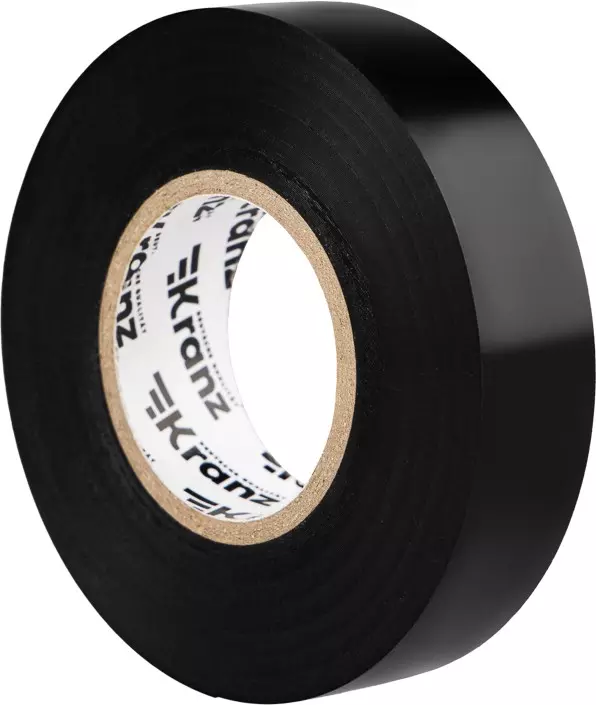 Изолента ПВХ термостойкая 19мм*20м 180мкм черная Kranz KR-09-2816