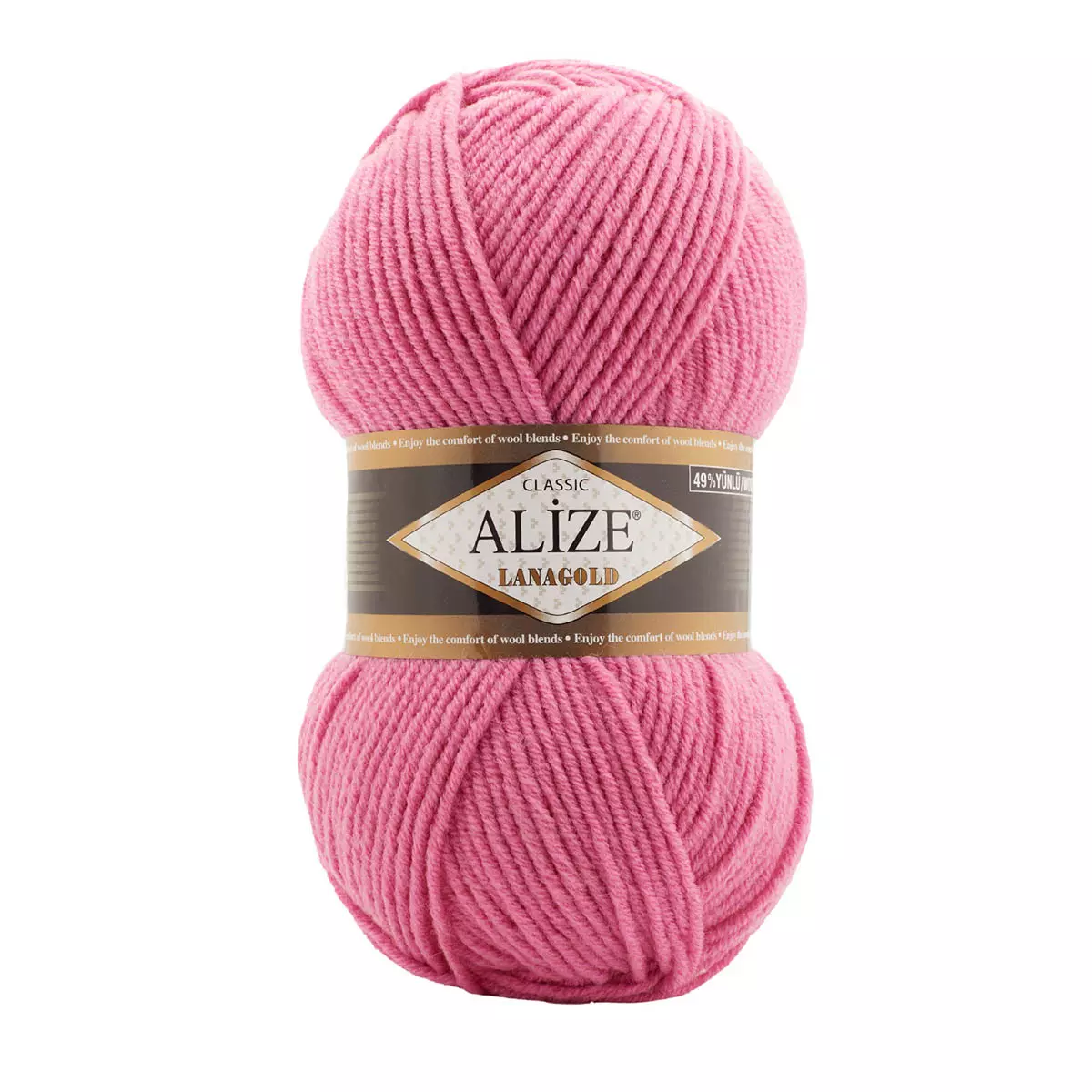 Пряжа ALIZE 'Lanagold' 100гр., 240м (49%шерсть, 51%акрил) 178темно-розовый