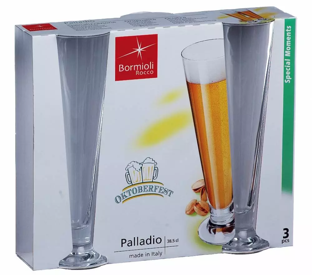 Бокалы для пива 390 мл, 3 шт Б0043982 Bormioli Rocco PALLADIO