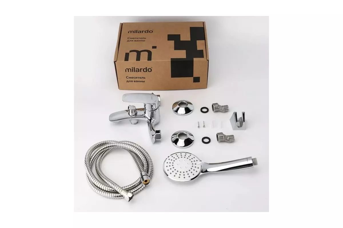 Смеситель для ванны, короткий излив, хром, Milardo Rora, RORSB00M02, латунь