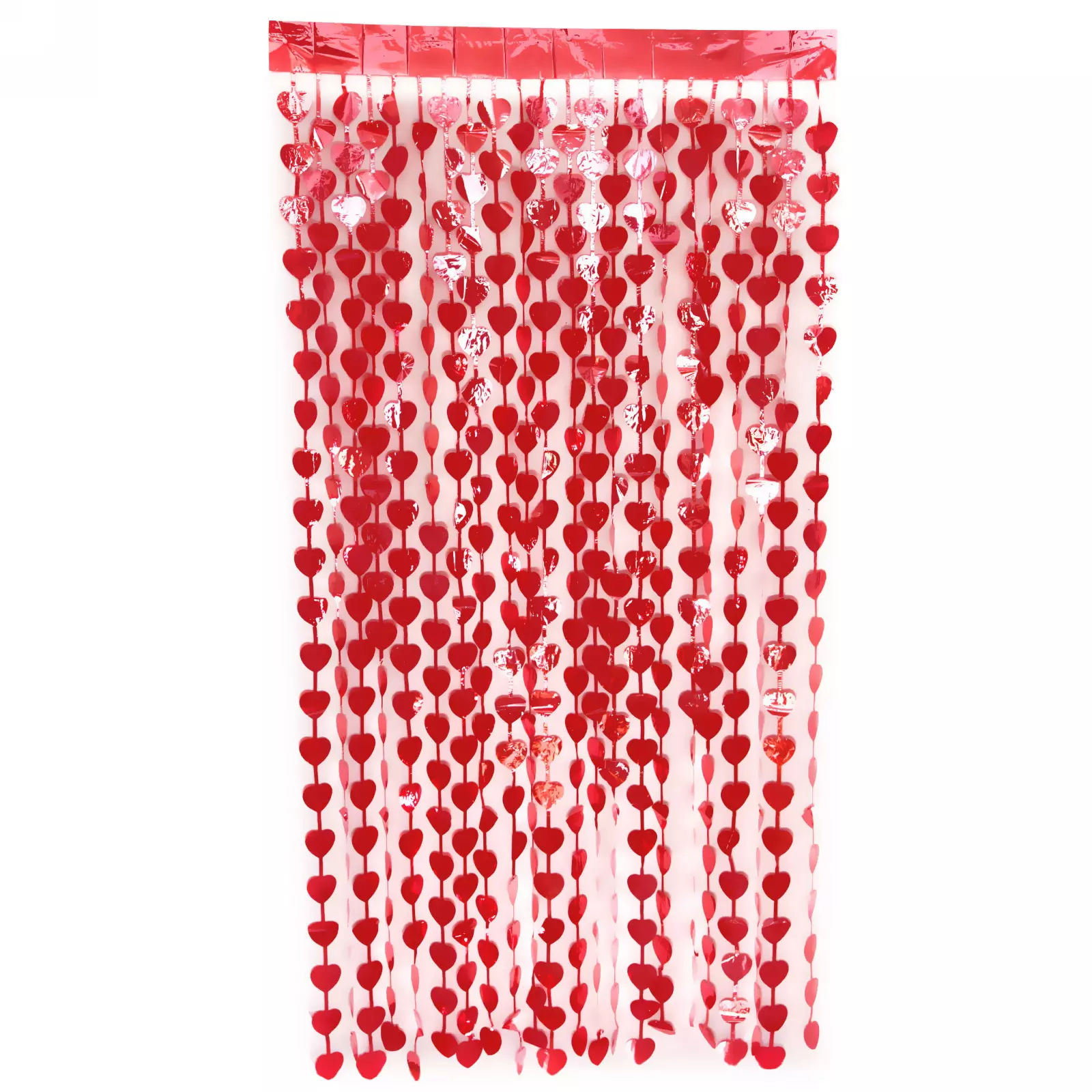 Занавес фольгированный Сердце 1х2 м матовый красный 202-296