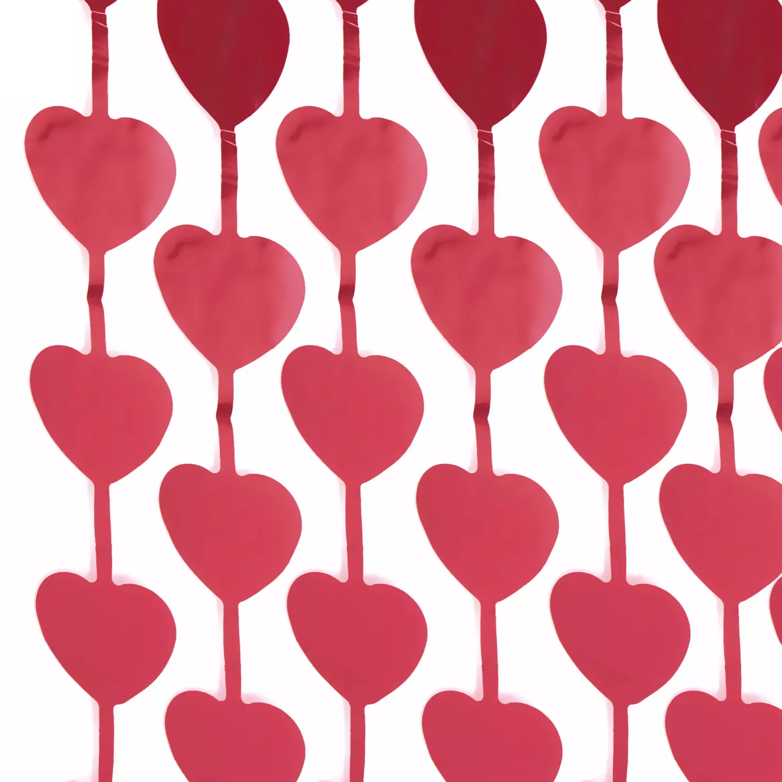 Занавес фольгированный Сердце 1х2 м матовый красный 202-296