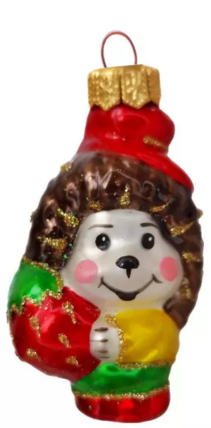 Формовая игрушка Ежик с клубникой 10 см Коломеев ФУ-568/1