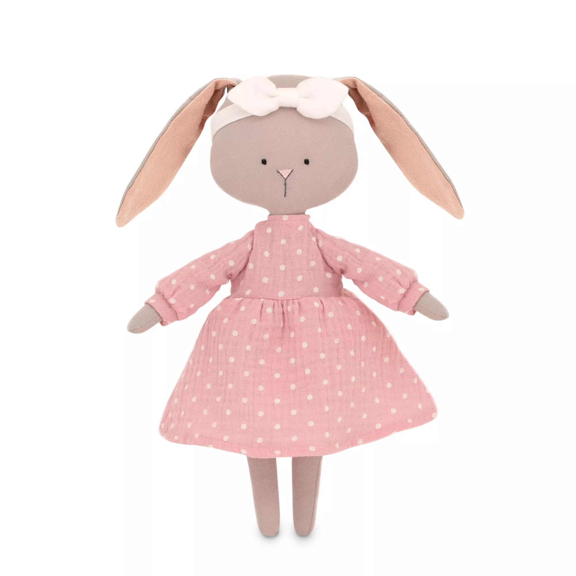 Мягкая игрушка Зайка Люси в розовом платье 30 см