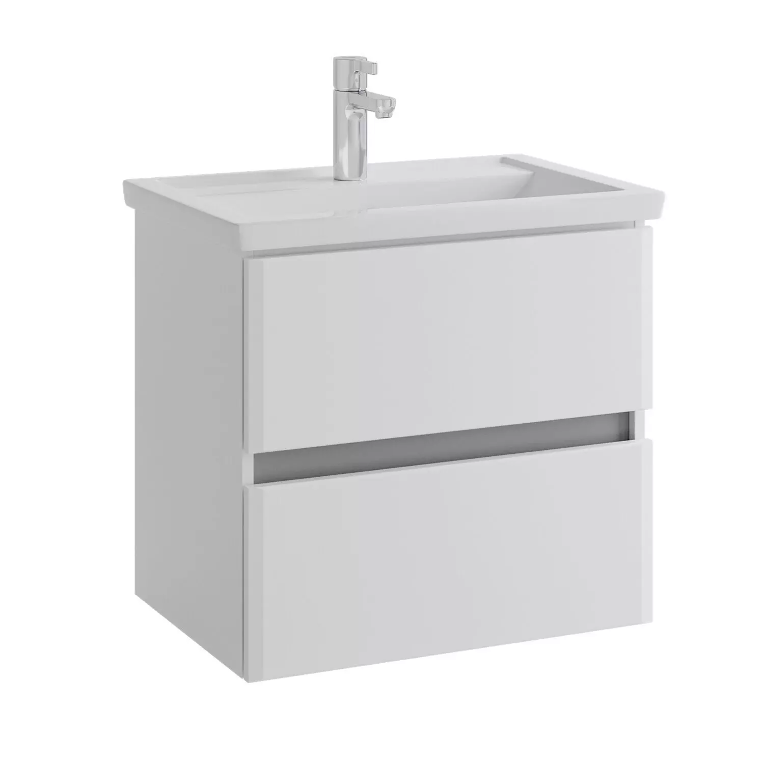 Подвесная тумба с раковиной 60 см SanStar Велья белый + рак. Фостер 60, 61.2-1.4.1.К