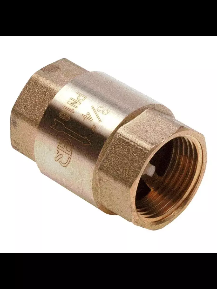 Обратный клапан 3/4" ВР, латунь. пластиковый шток, AQUALINK 02343