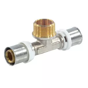 Тройник пресс фитинг никель ДН 20х3/4&quot;х20 НР STI