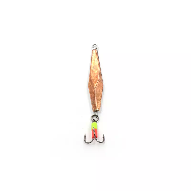 Блесна вертикальная &quot;ЯМАН&quot; Торпедка Курского с тройником, размер 36 мм, вес 3,2 г, цвет никель/медь