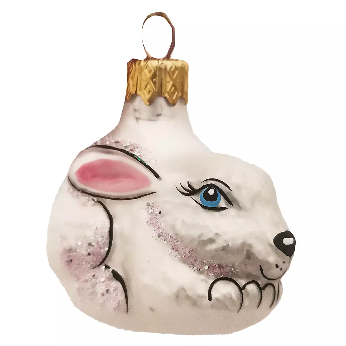 Елочное украшение Кролик, в подарочной упаковке, h-6 см стекло ФУ-369