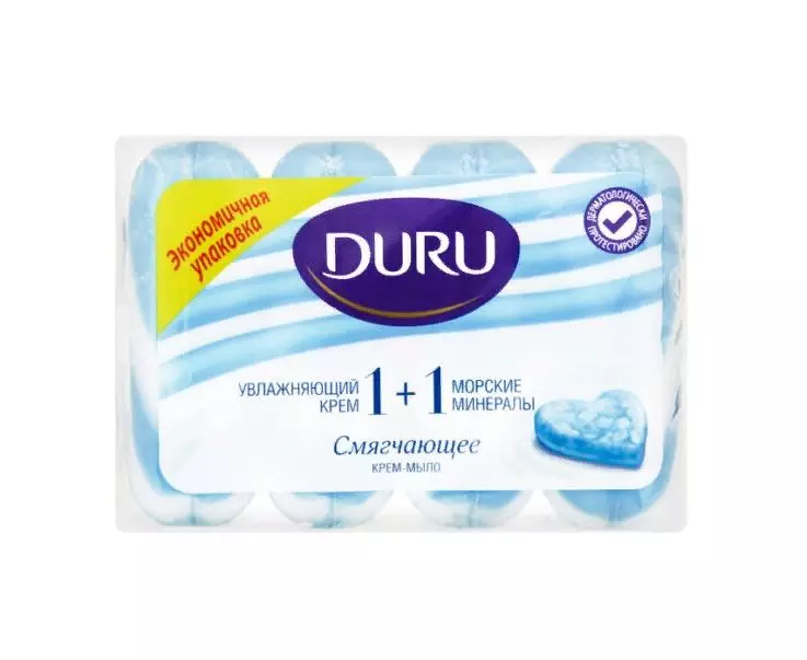 Крем-мыло для рук DURU 1+1 Смягчающее, морские минералы, 4*80 гр