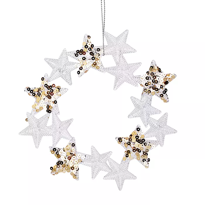 Новогоднее украшение Звездный венок 14,5 см S2563