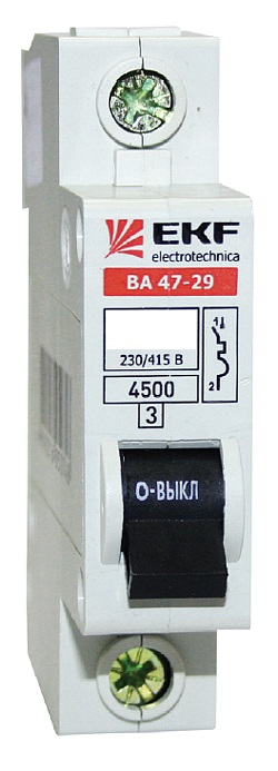 Автоматический выключатель EKF Basic mcb4729-1-10C 1P C 10А 4,5кА ВА 47-29