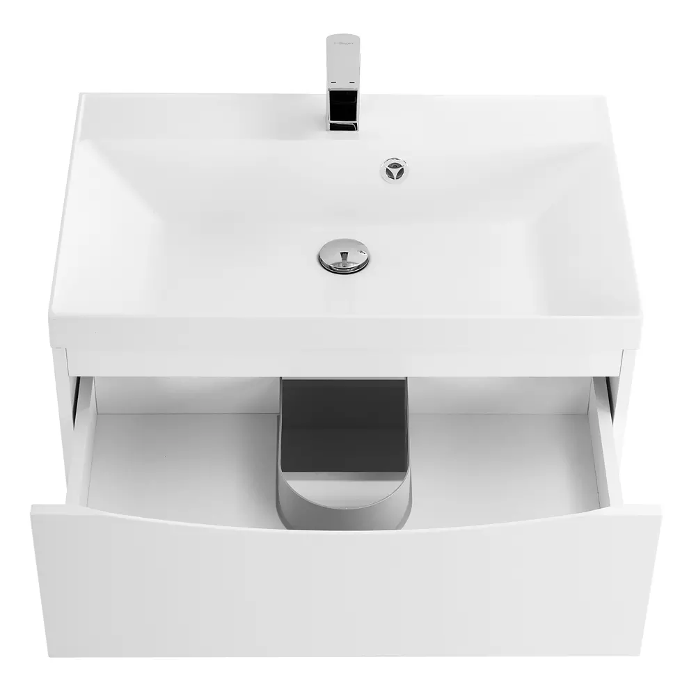 Подвесная тумба с раковиной BelBagno 70 см белый глянец MARINO-700-2C-SO-BL-P+BB700/450-LV-MR-AST