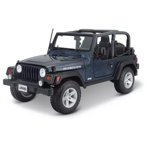 Машинка die-cast Jeep Wrangler Rubicon 31531GY 1:18, открывающ. двери, тёмно-синяя 31663BU