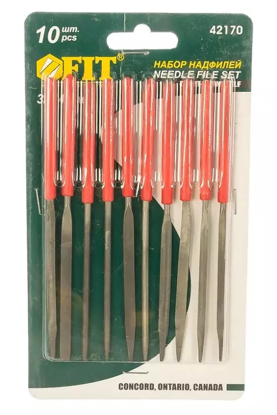 Набор надфилей узкие 3х140 мм FIT 42170 10 шт