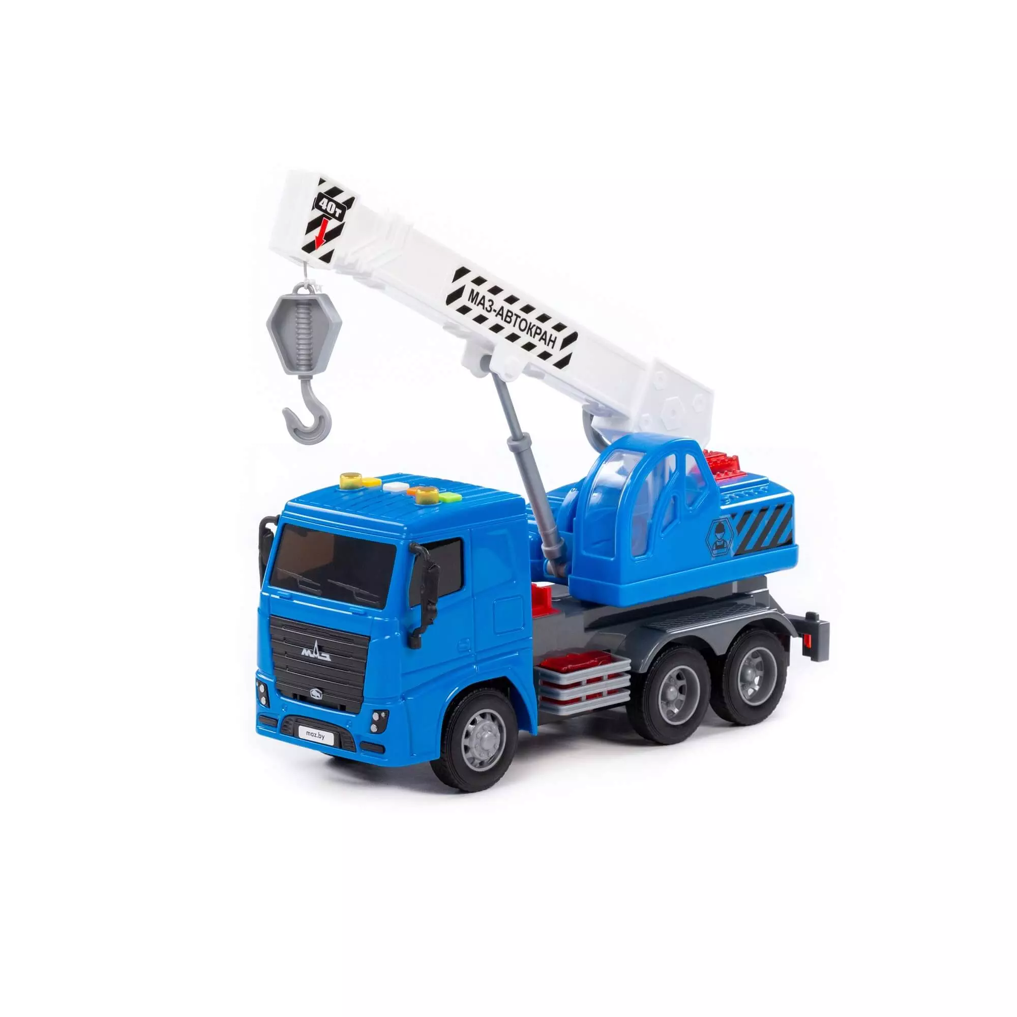 Автомобиль-кран МАЗ инерционный (со светом и звуком) Полесье 94087