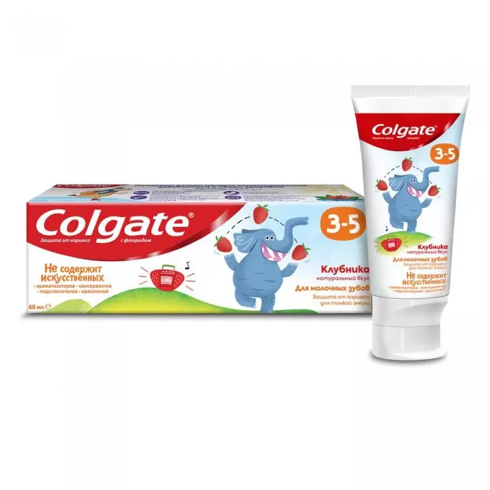 Детская зубная паста Colgate Клубника 3-5лет с фторидом 60мл