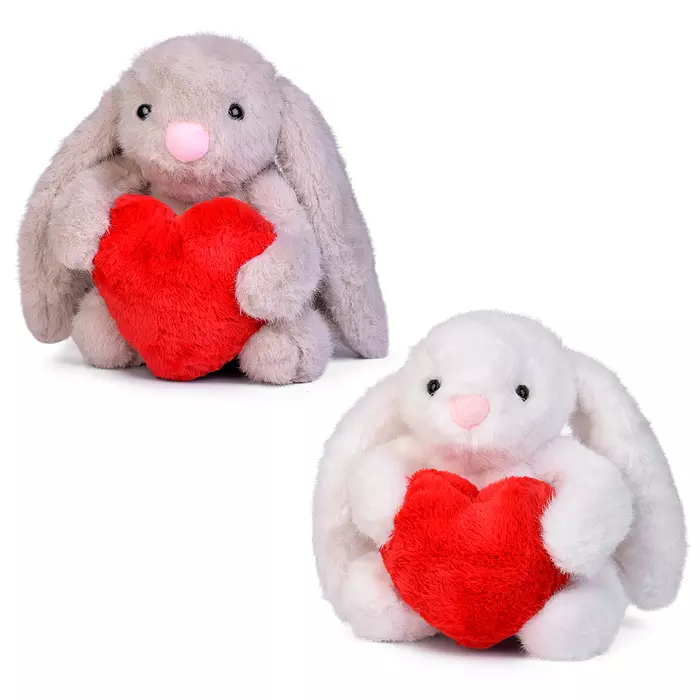 Мягкая игрушка Зайка с сердечком 22 см в ассортименте Мишуткин М1601