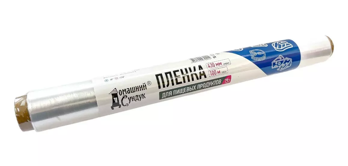 Пленка пищевая 43 см x 100 м, на втулке, "Домашний Сундук" ДС-391